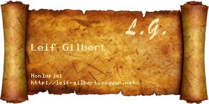 Leif Gilbert névjegykártya
