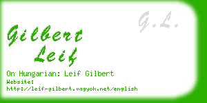 gilbert leif business card